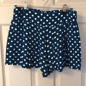 Xhilaration Blue & White Polka Dot Shorts
